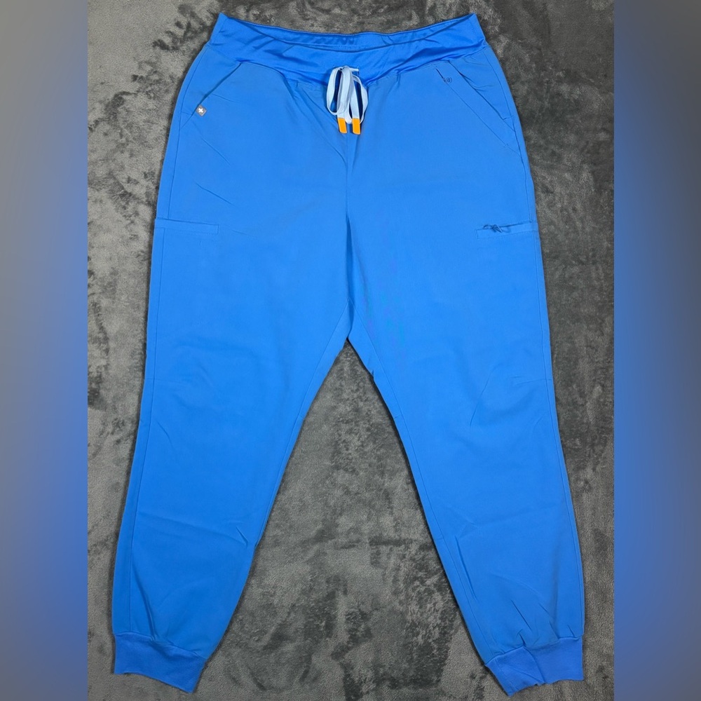 Figs‎ High Waisted Yola Skinny Scrub Pants Technical Collection XL Blue